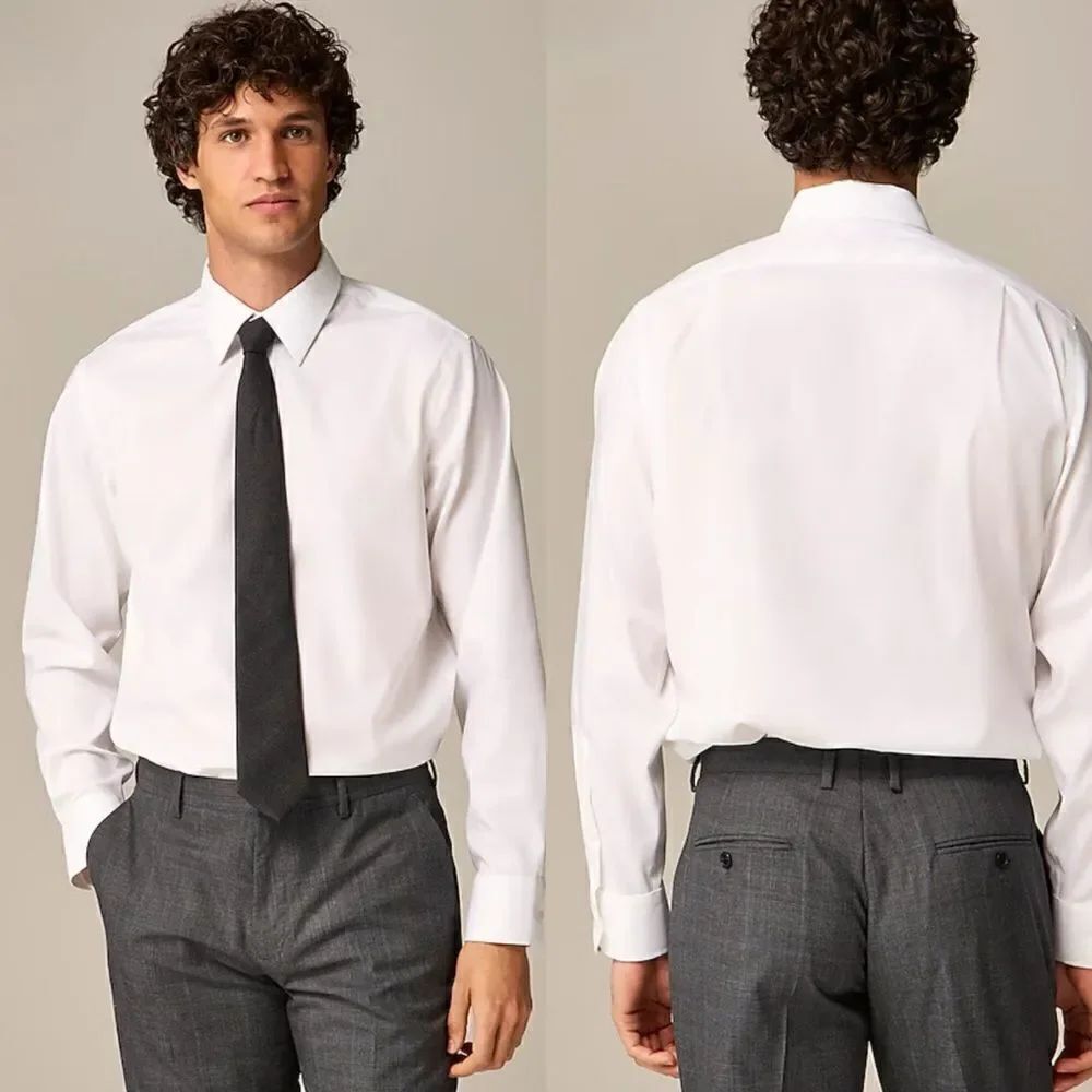 NWT J CREW Bowery performance stretch dress shirt with spread collar in white